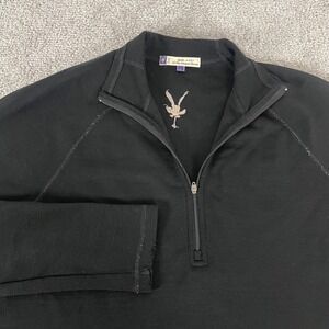 Ibex 1/4 Zip Pullover Mens Medium Merino Wool Black Raglan Sleeve